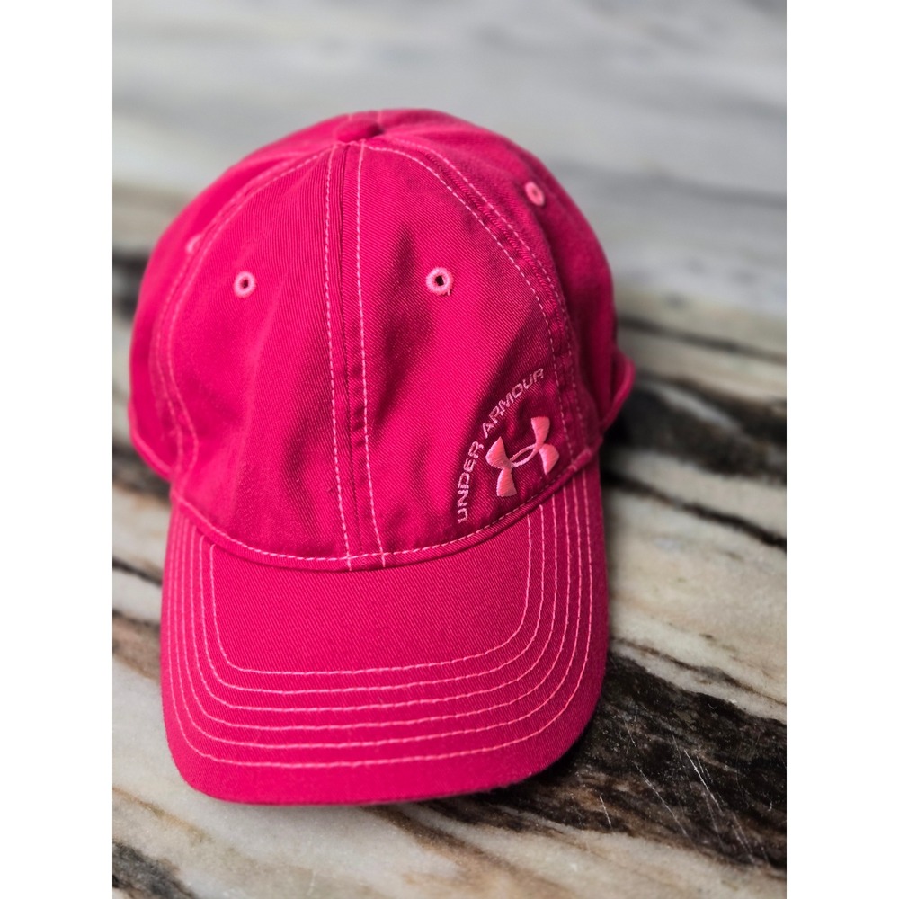 Under Armour Pink HeatGear Womens Adjustable Baseball Cap Hat OSFA Polyester